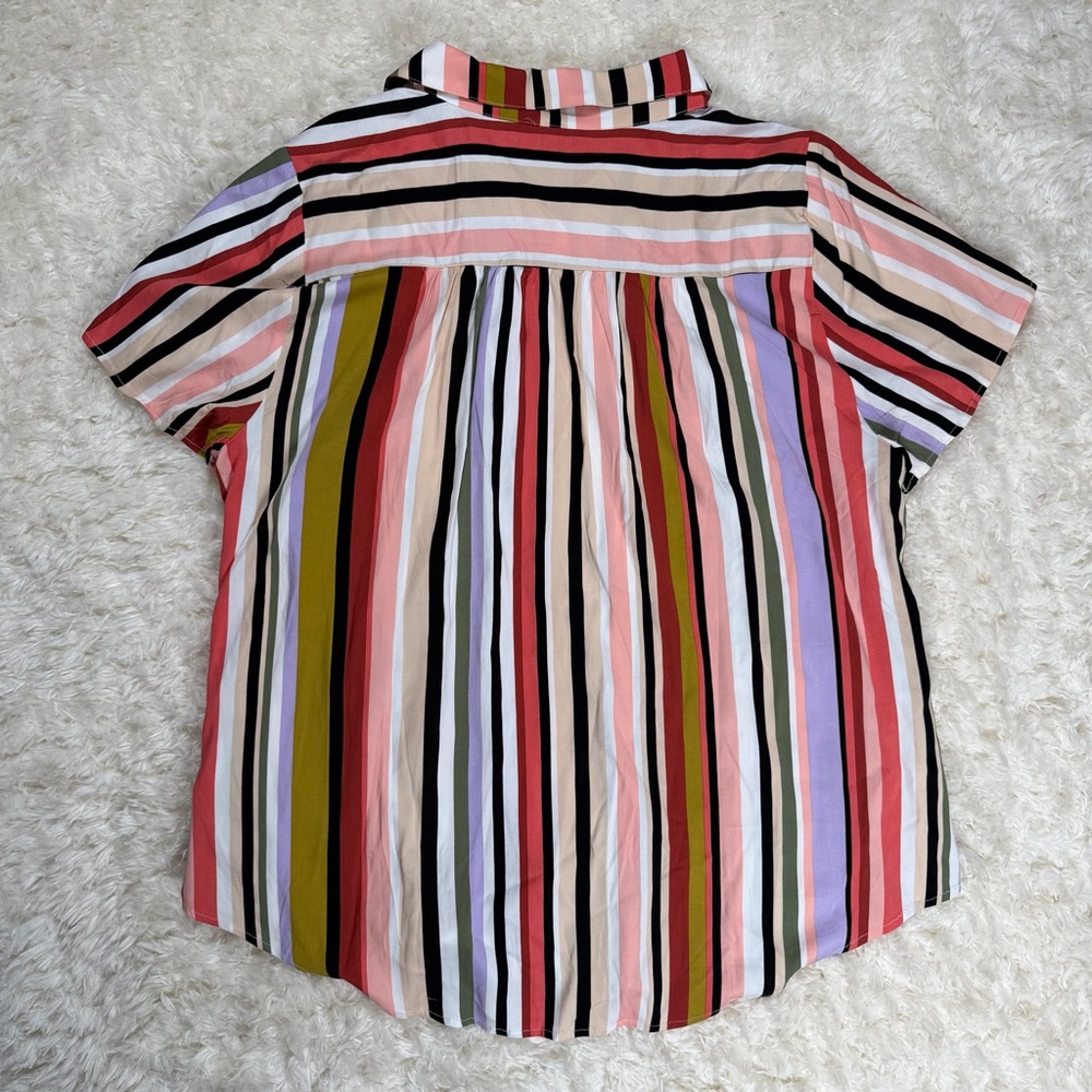 Torrid Multicolor Striped Button Down Stretch Cha… - image 5